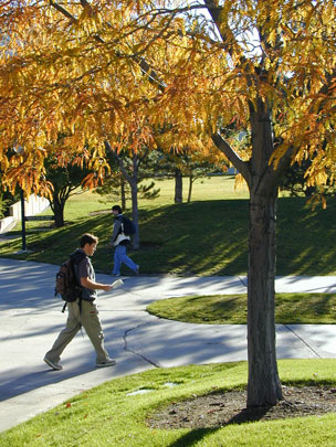 campus view in fall